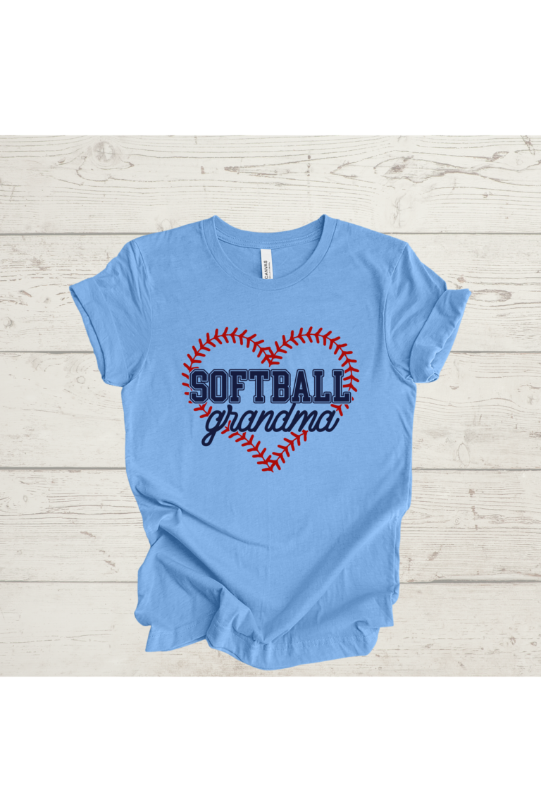 Softball Grandma With Red Stitch Heart